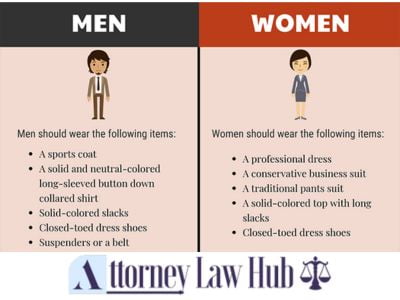 men and women dress to wear in court